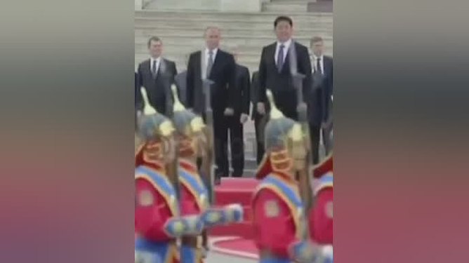 普京来华访问检阅三军仪仗队视频，中俄军事与友谊的见证，普京访华检阅三军仪仗队，中俄军事合作与友谊的见证时刻