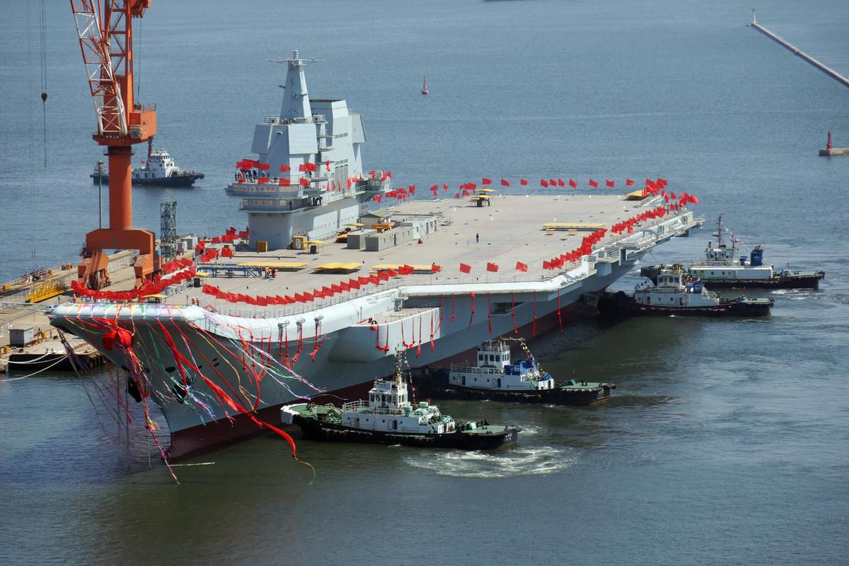 中国海军新里程碑，002号航母下水仪式，中国海军新里程碑，002号航母下水仪式盛大举行