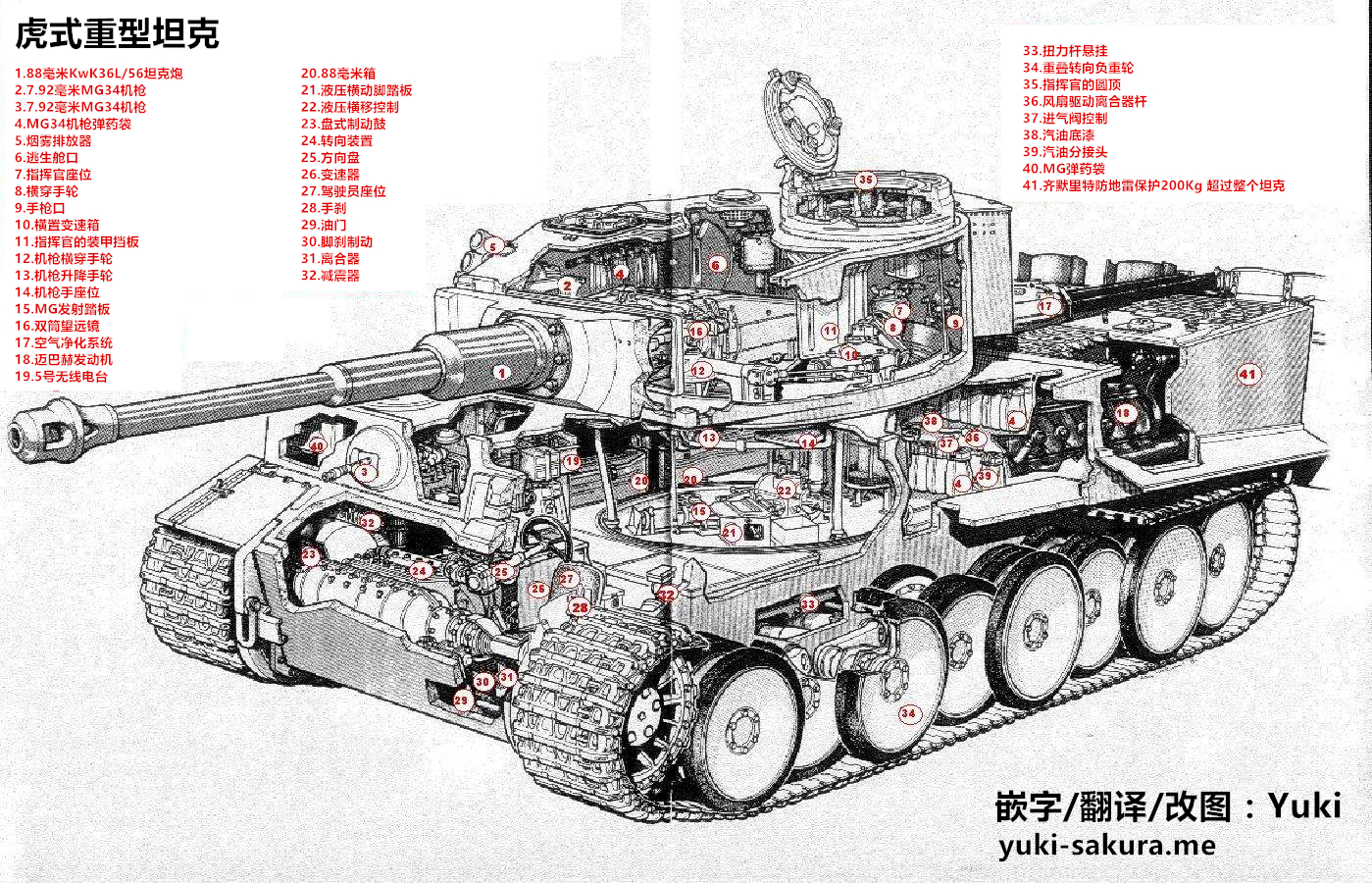 虎式重坦的结构图，深度解析二战中的传奇坦克，二战传奇坦克虎式重坦深度解析与结构图揭秘