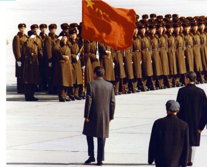 美国总统访华检阅三军仪仗队视频，跨越海洋的友谊与荣耀，跨越海洋的友谊与荣耀，美国总统访华检阅三军仪仗队瞬间回顾