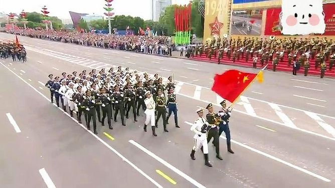 阅兵战旗方队中的多彩旗帜,阅兵战旗方队中的多彩旗帜展示风采