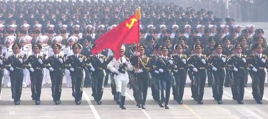 阅兵战旗方队中的多彩旗帜,阅兵战旗方队中的多彩旗帜展示风采