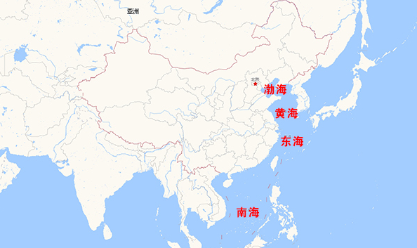 黄海渤海东海南海地图,揭示中国海域的地理奥秘,中国海域揭秘,黄海渤海东海南海地图全解析
