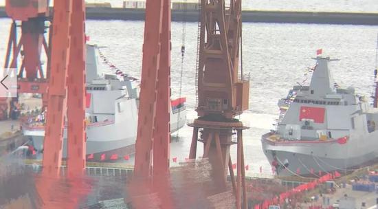 探索新纪元,055型驱逐舰第二批次下水纪实,新纪元探索,055型驱逐舰第二批次下水纪实