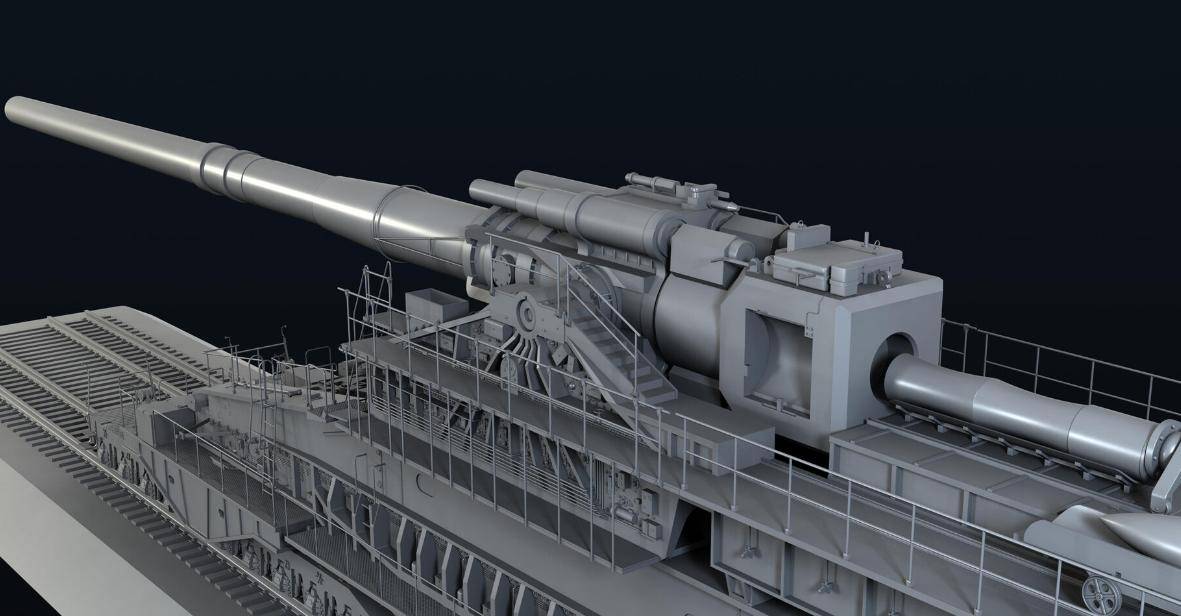 古斯塔夫巨炮斜视图,战争巨匠的杰作,古斯塔夫巨炮斜视图,战争巨匠的辉煌杰作