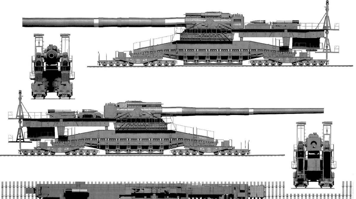 古斯塔夫巨炮斜视图,战争巨匠的杰作,古斯塔夫巨炮斜视图,战争巨匠的辉煌杰作
