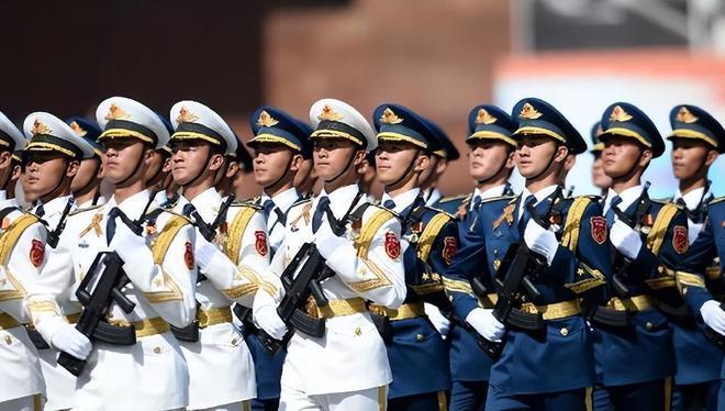 三军仪仗队图片PPT素材,展现荣耀与风采的壮丽画卷,三军仪仗队风采展示,荣耀与壮丽的图片PPT素材