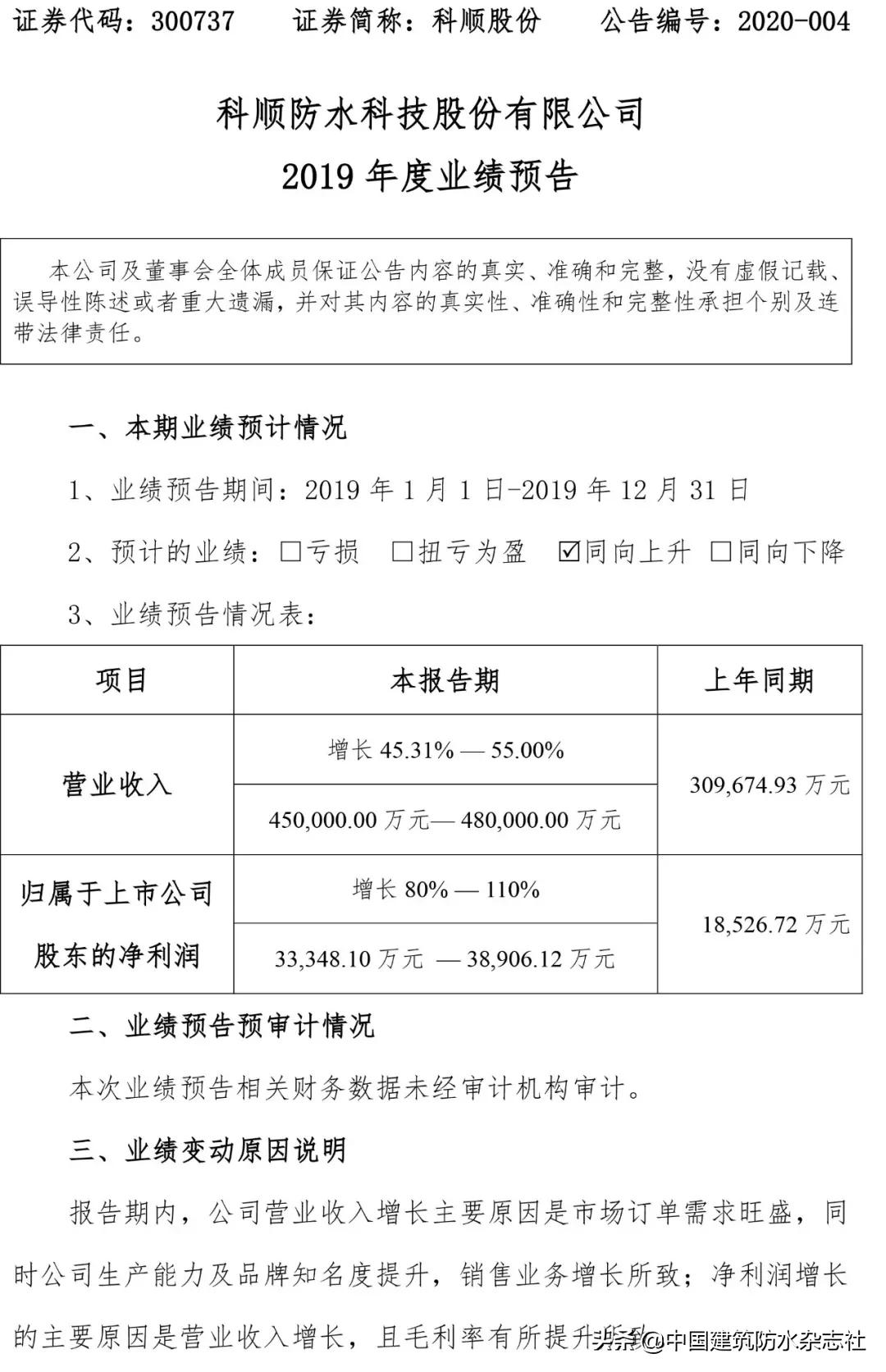 科顺股份有限公司简介，科顺股份有限公司全面介绍